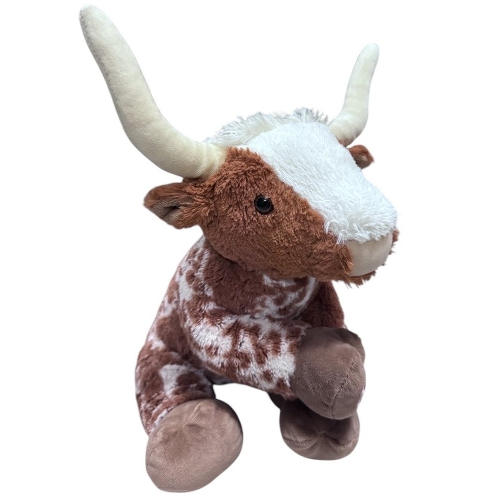 Build-A-Bear Texas Longhorn Spotted Cow Steer Bull Stuffed Plushie Animal 14" - Picture 4 of 11